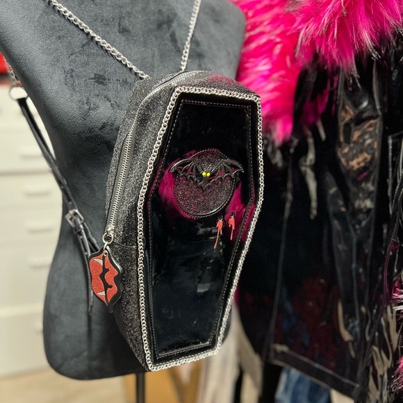 Betsey Johnson Gothic Black Backpack - Picture 13 of 14